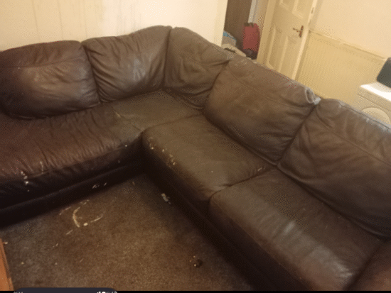Dark brown corner sofa need gone asap
