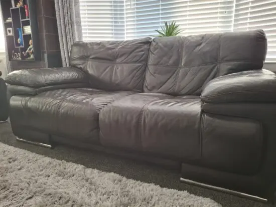 Violino Brown leather 2 seat settee and chair