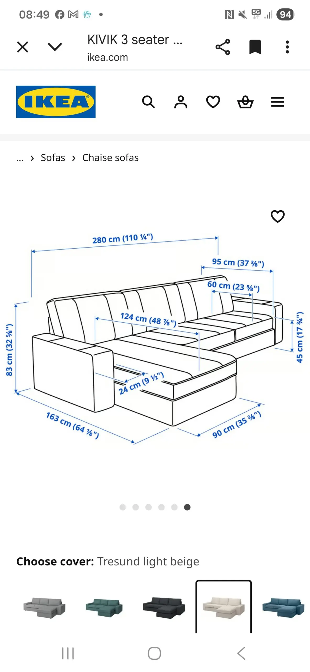 IKEA KIVIK 3 Seater sofa and footstool **reduced**.