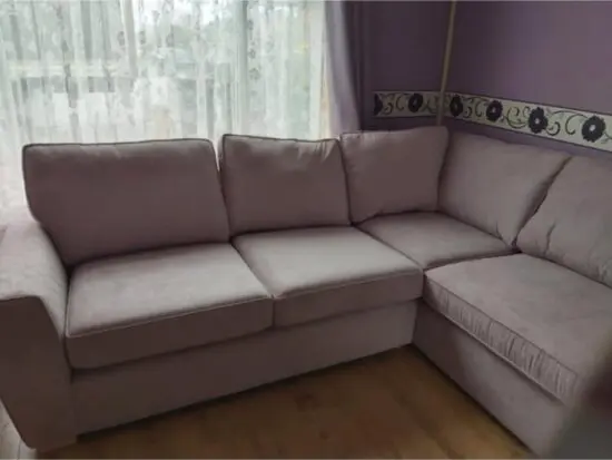 DFS dusty pink corner sofa