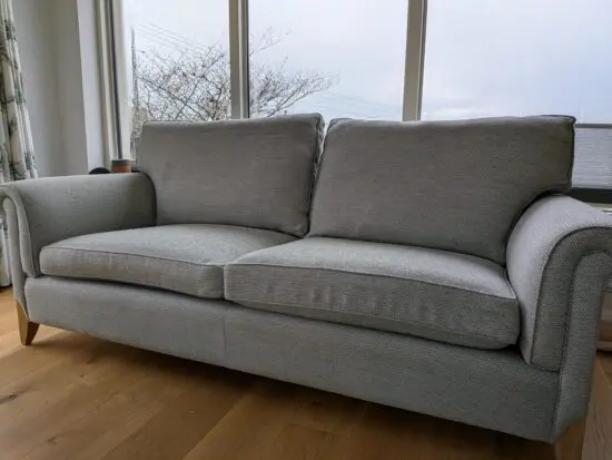 Duresta Blue/Grey Herringbone 3 seater sofa
