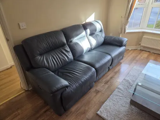 Raven Leather 3 Seater Leather Power Recliner Sofa