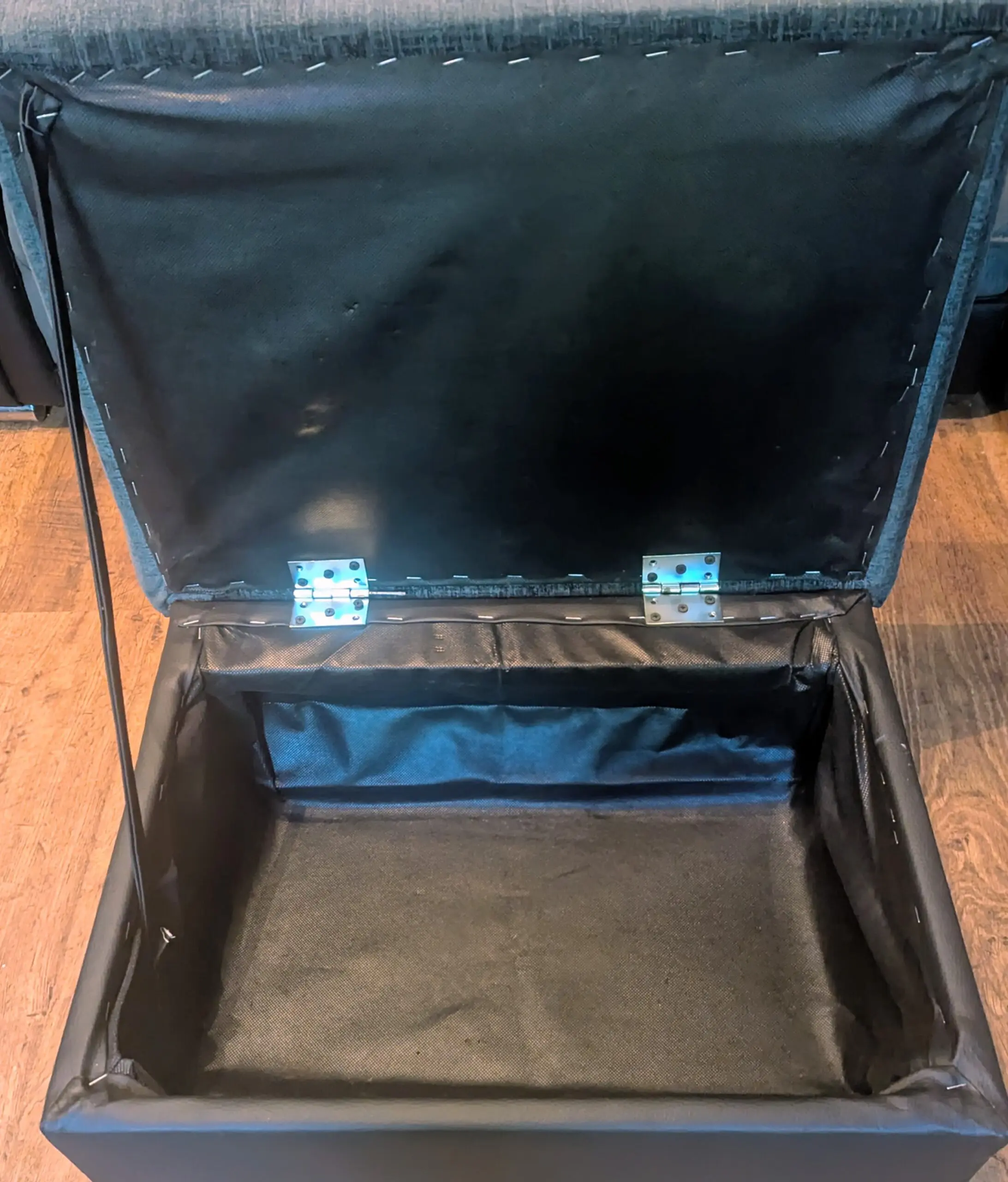 Grey and Black Corner Sofa with Matching Storage Ottoman/Footstool and Circular Swivel Chair