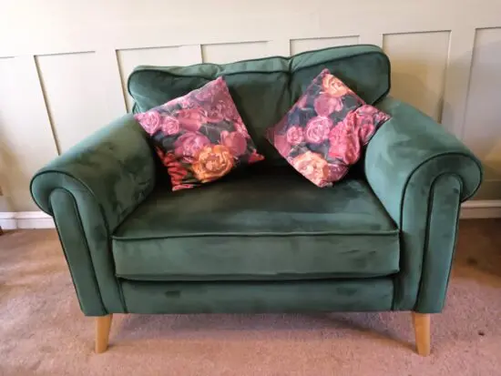 Green love seat