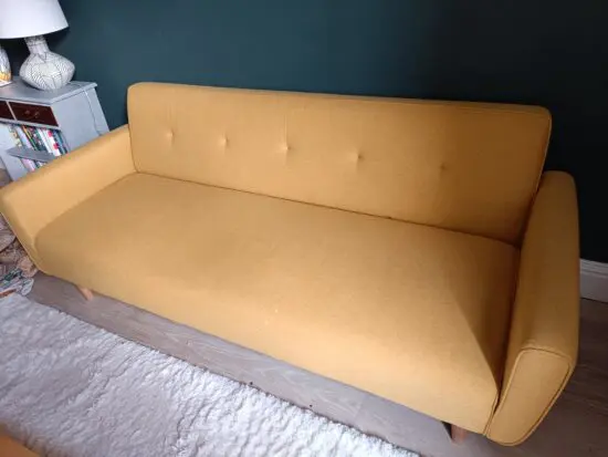 M&S 3 Seater Sofa Bed. Modern design Ochra yellow