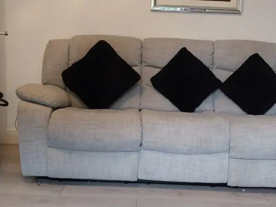 Oak furniture land 3 seater & 2 seater electric recliner sofas in Keswick Dove Fabric