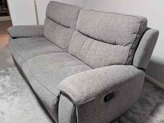 DFS Empire Grey 3 Seater Manual Recliner Sofa