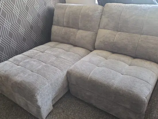 2 DFS Grey chairs / 2 seater sofa