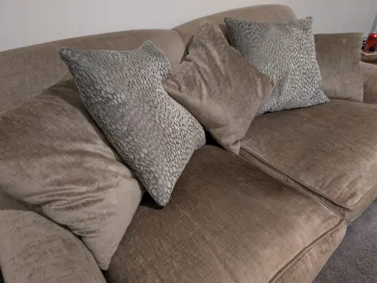 Gold velvet 3 seater sofa