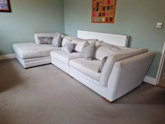 DFS Cream Long Island 4 Seater Sofa With Chaise Longue