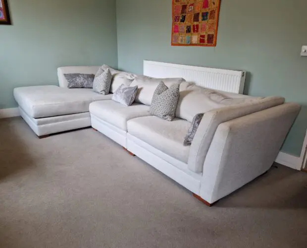 DFS Cream Long Island 4 Seater Sofa With Chaise Longue