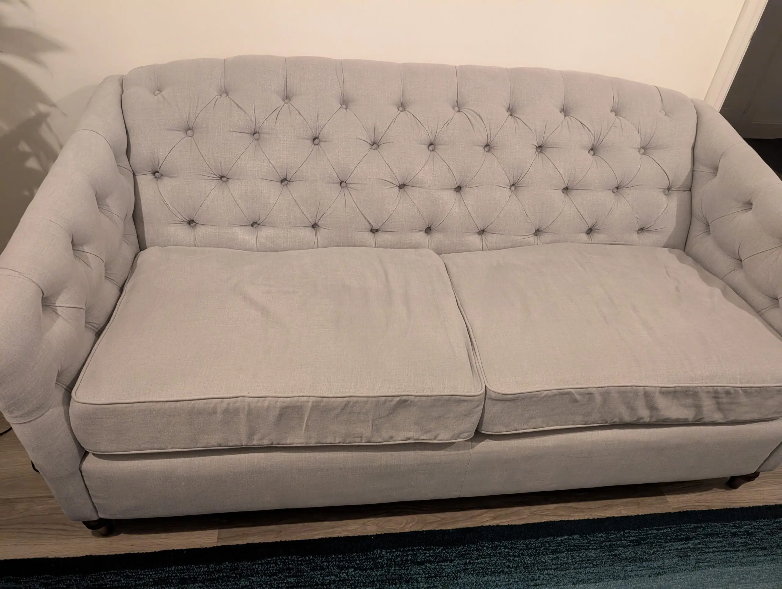 Chesterfield style Payton Sofa set in Grey - 2 seater sofa bed and 3 seater sofa