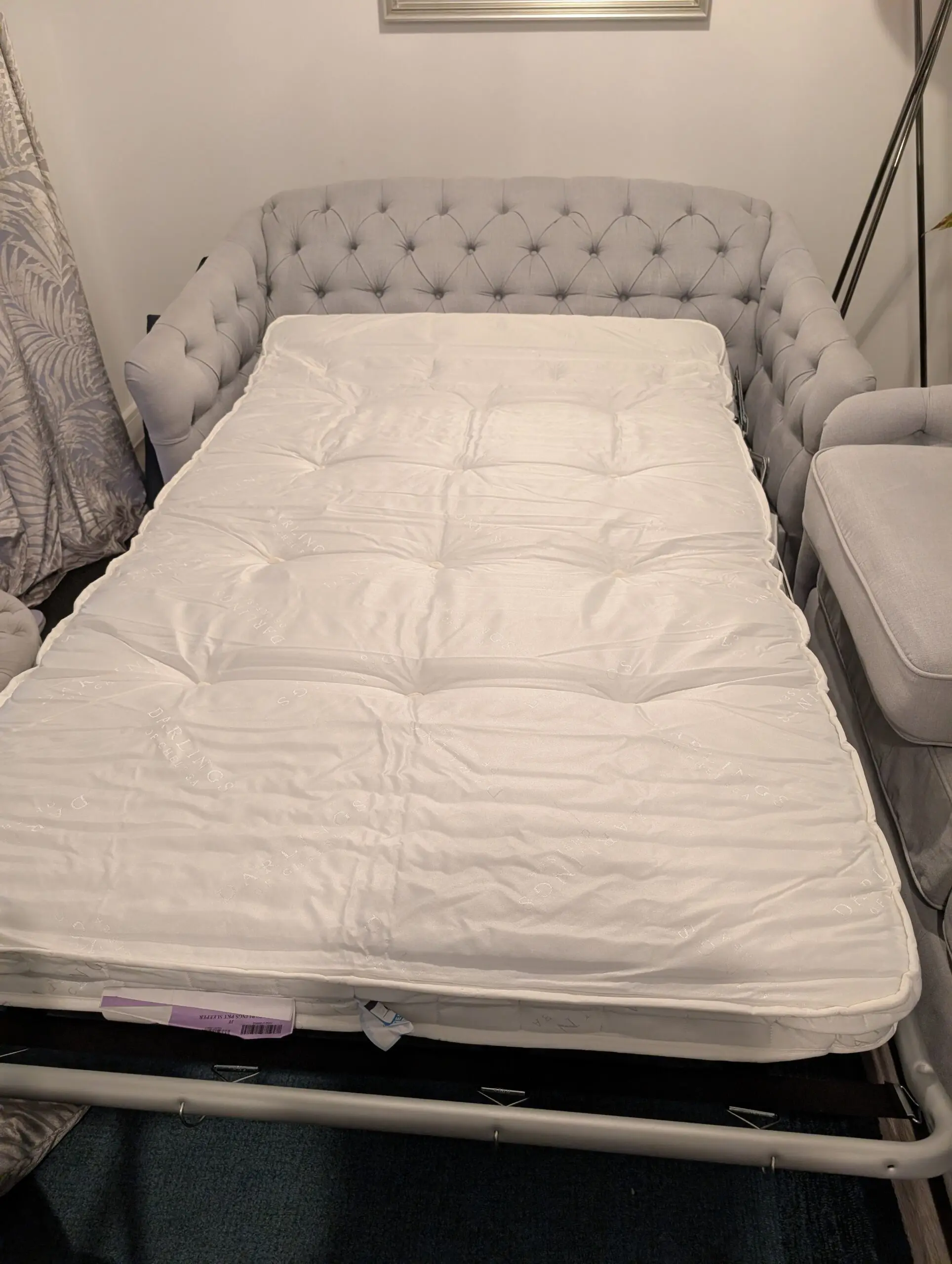 Chesterfield style Payton Sofa set in Grey - 2 seater sofa bed and 3 seater sofa