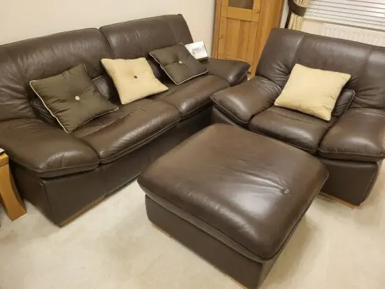 Brown Leather Sofa Set