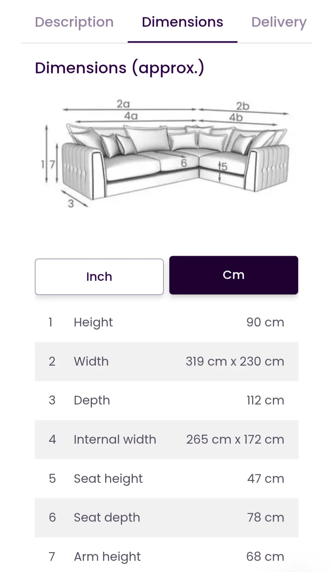 DFS Devine Sofa | Platinum Collection | Left Hand Facing | RRP 2829