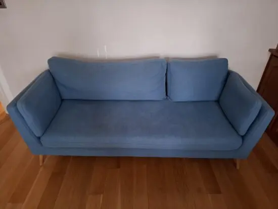 3 seater blue sofa