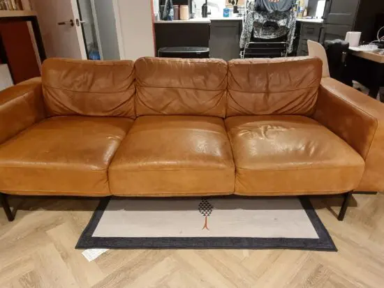 Made Brown Leather Jarrod 3 Seater