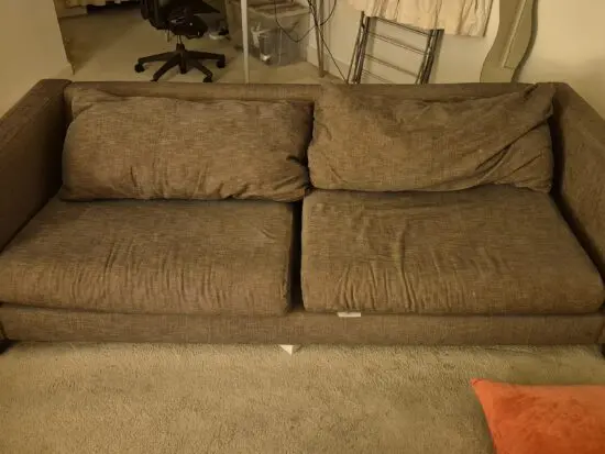 DFS brown fabric sofa