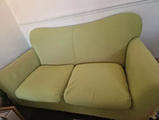 2 seated sofa light green