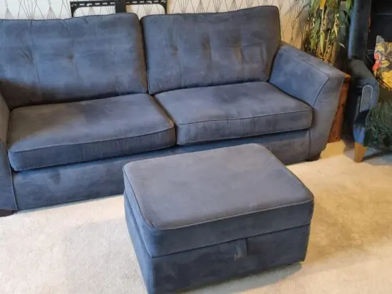 Arrio 4 Seater Sofa Plaza in Blue with Storage Footstool