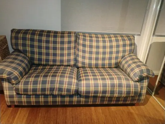 Blue and yellow 3 seater