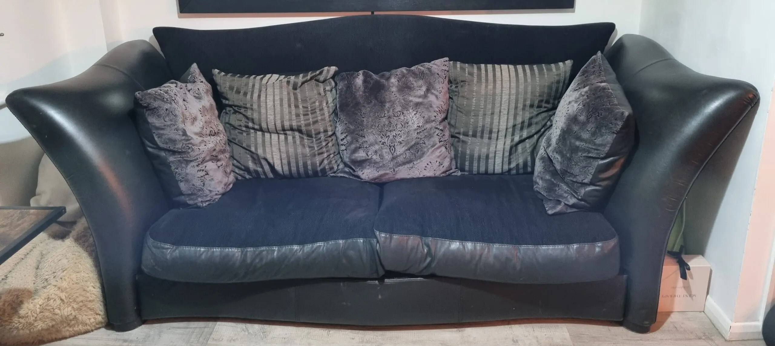 Calia Italia designer winged sofa with 2 matching armchairs