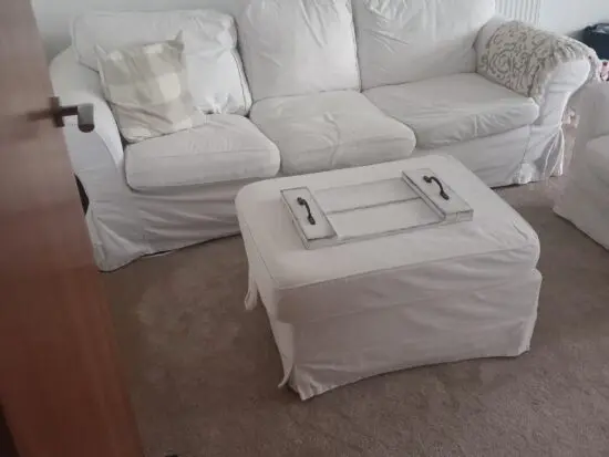 Ikea Ektorp 3 seater sofa with armchairs and stool