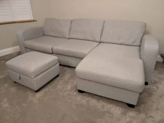 DFS Layla Chaise End 3 Seater Sofa with Storage Footstool