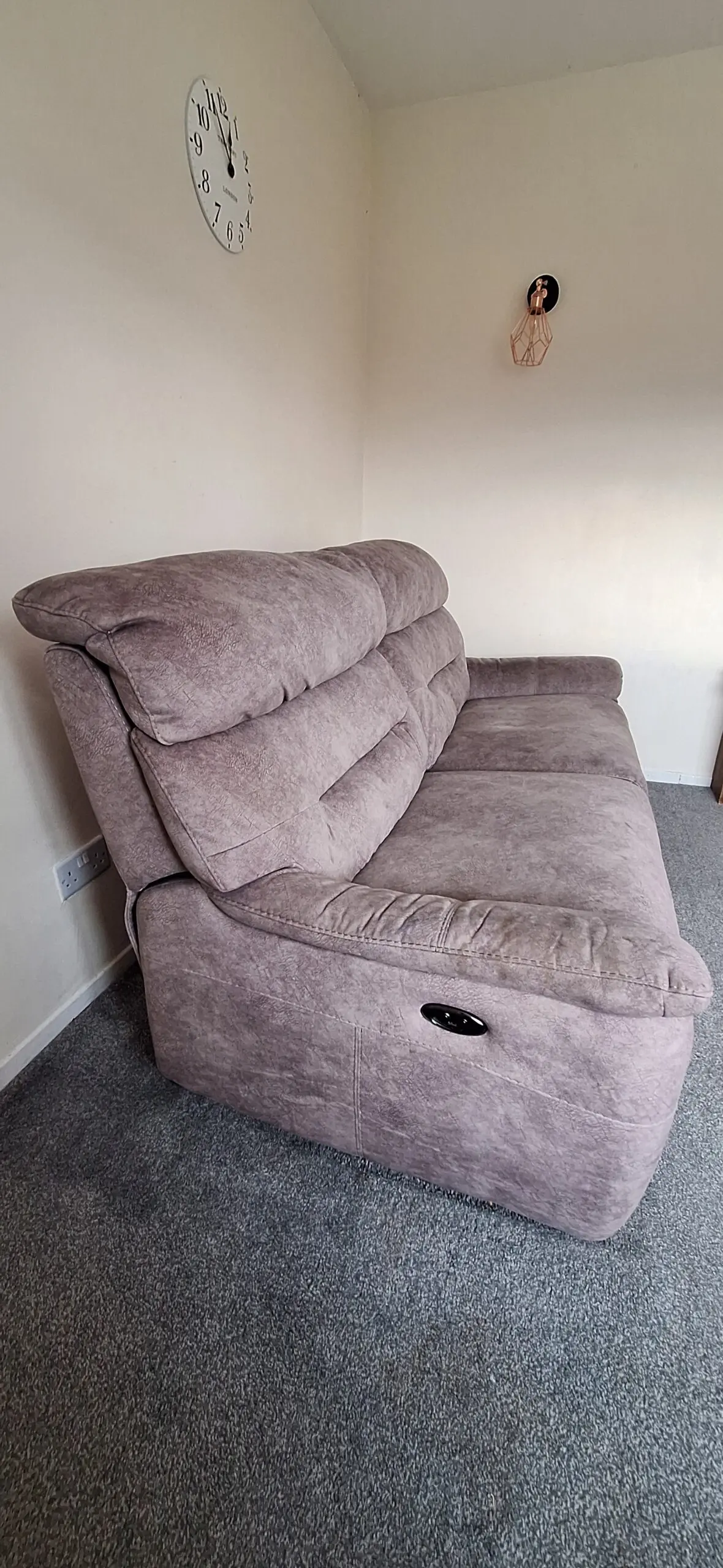 Chicago 3 Seater Fabric Power Recliner Sofa Colour: Mink