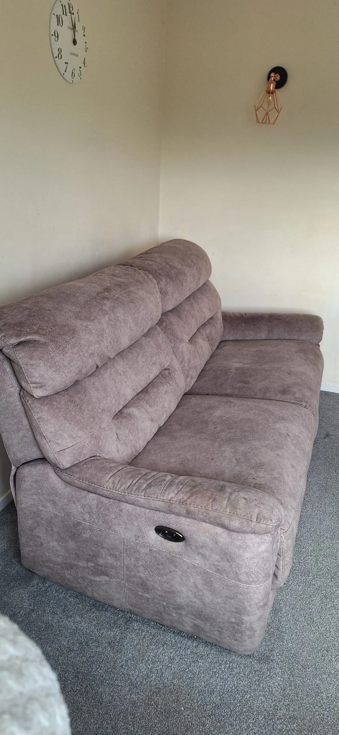 Chicago 3 Seater Fabric Power Recliner Sofa Colour: Mink