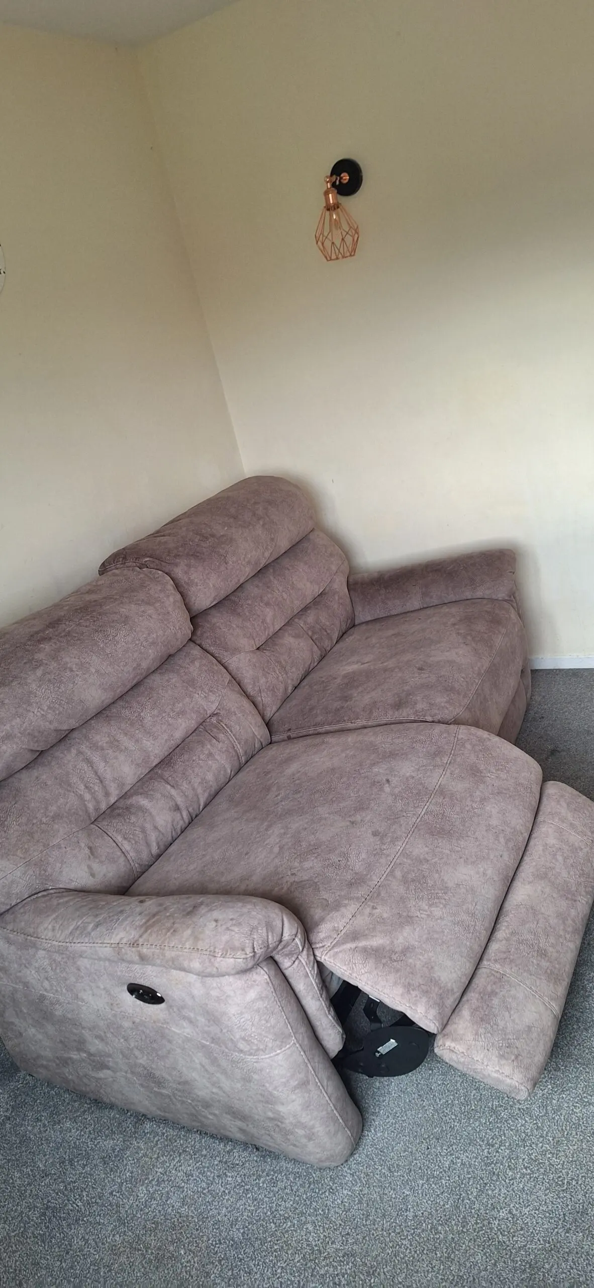 Chicago 3 Seater Fabric Power Recliner Sofa Colour: Mink