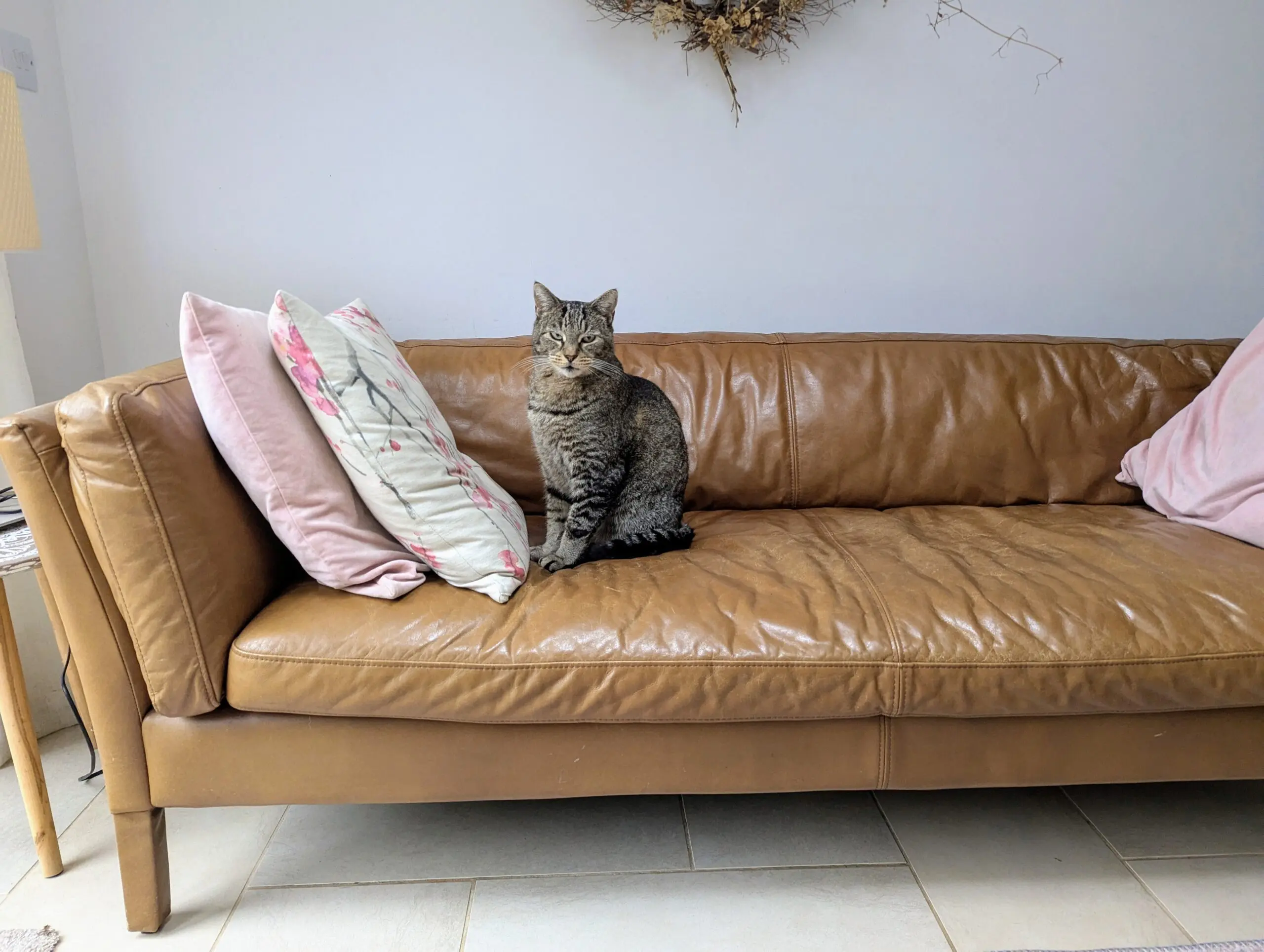 John Lewis Halo Groucho 3 brown seater leather sofa