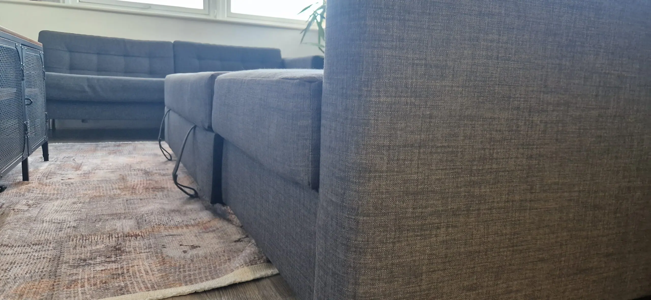 FRIHETEN Corner sofa-bed with storage, Skiftebo dark grey