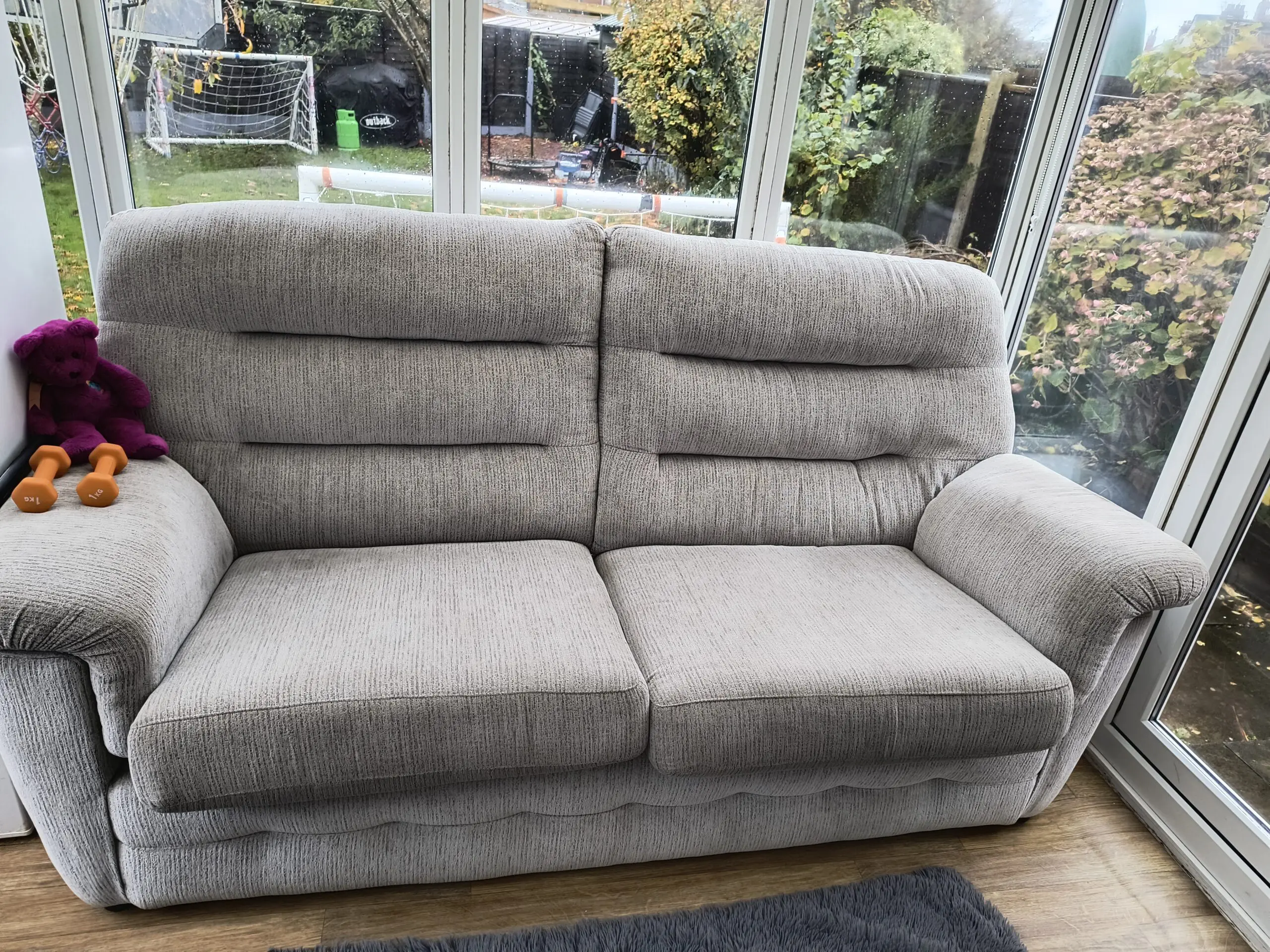 Beige 2 and 3 seater sofas