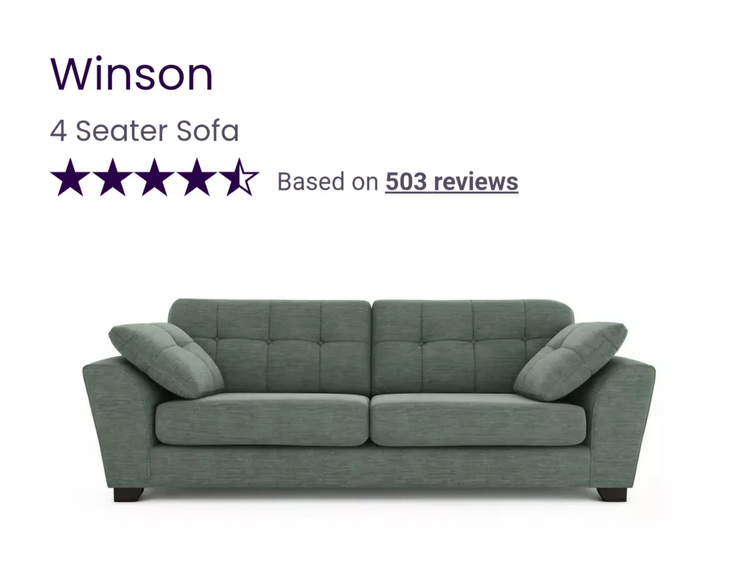 DFS WINSTON 4 SEATER AND 3 SEATER (SOFA BED) SET IN CLASSIC GREEN