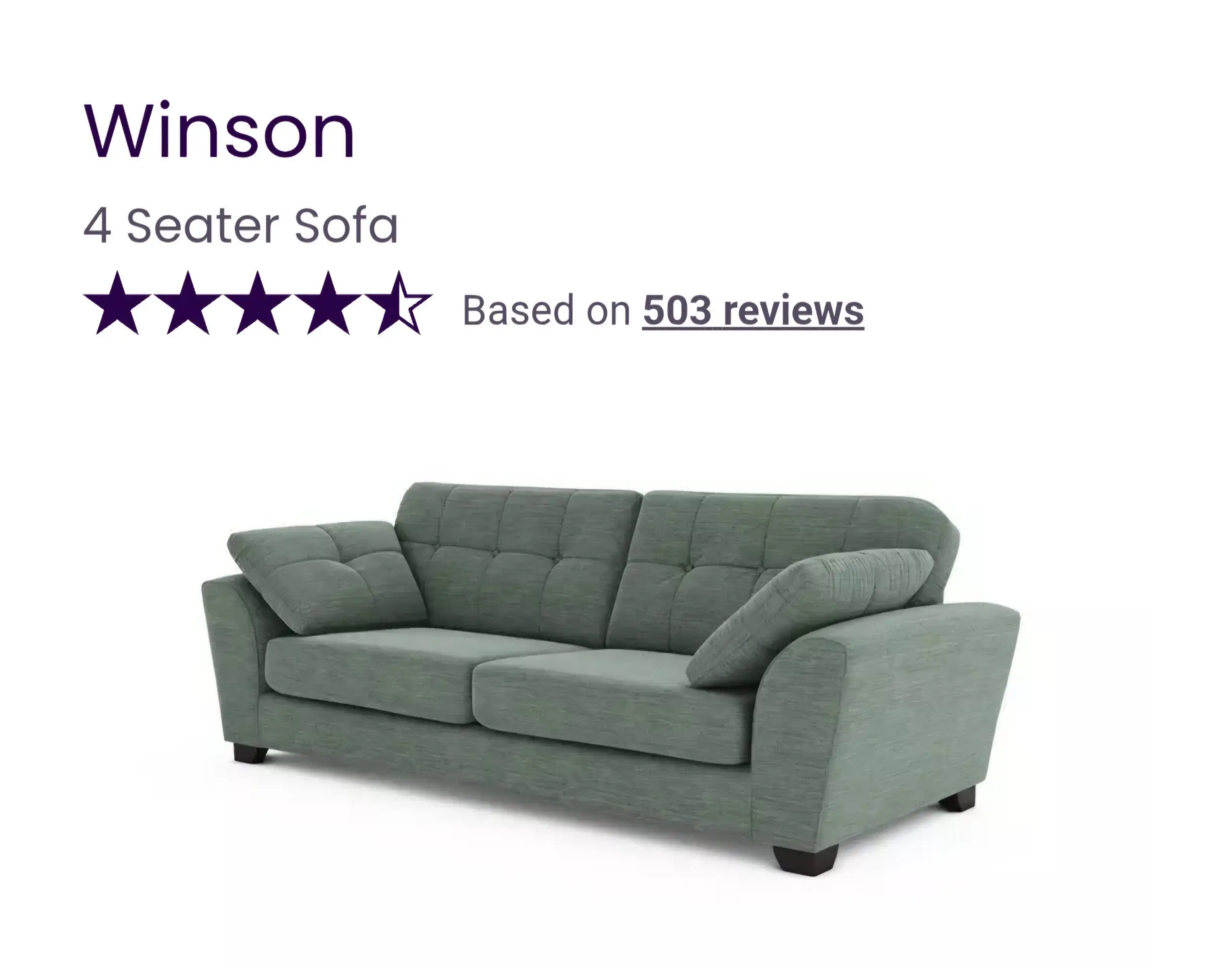 DFS WINSTON 4 SEATER AND 3 SEATER (SOFA BED) SET IN CLASSIC GREEN
