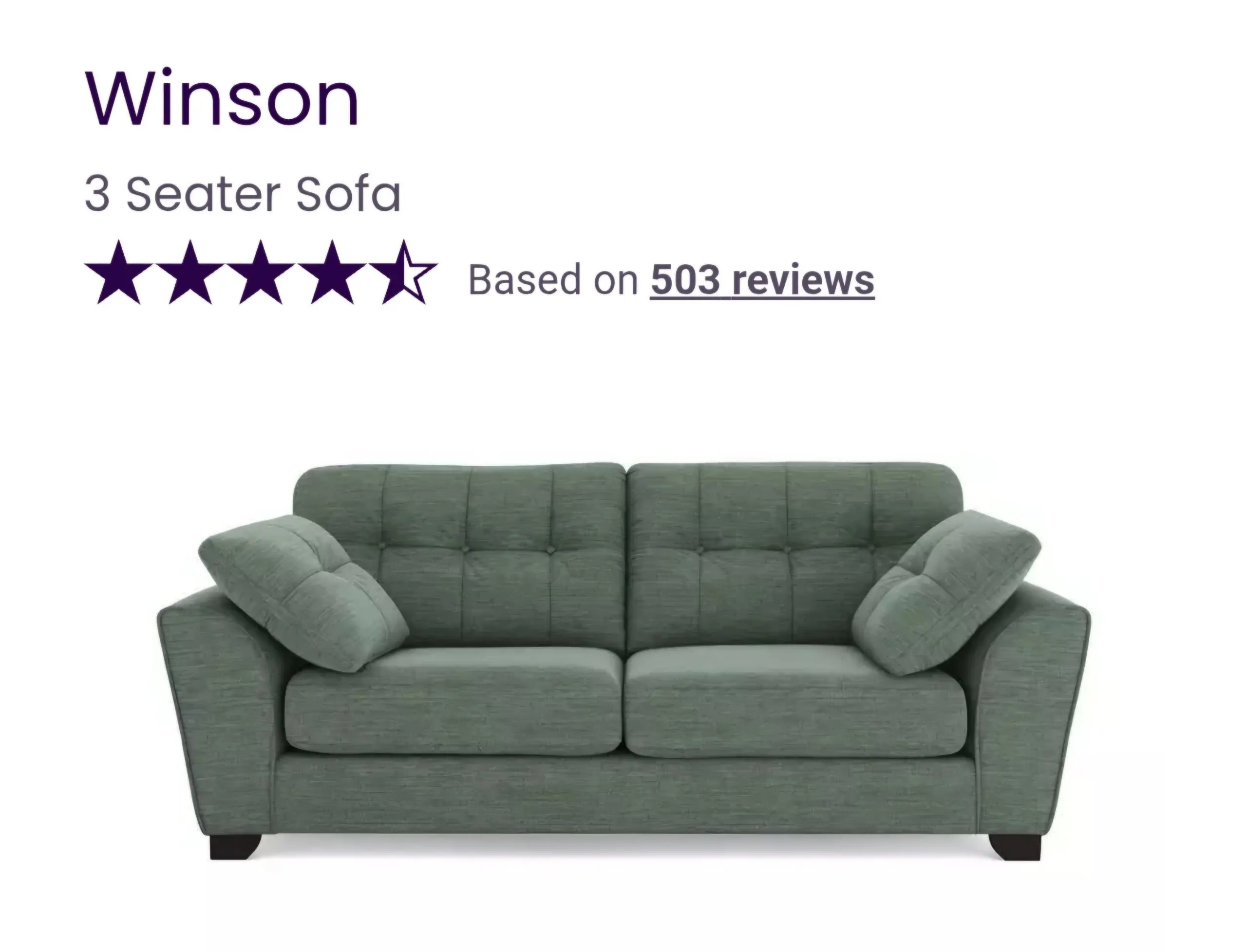 DFS WINSTON 4 SEATER AND 3 SEATER (SOFA BED) SET IN CLASSIC GREEN