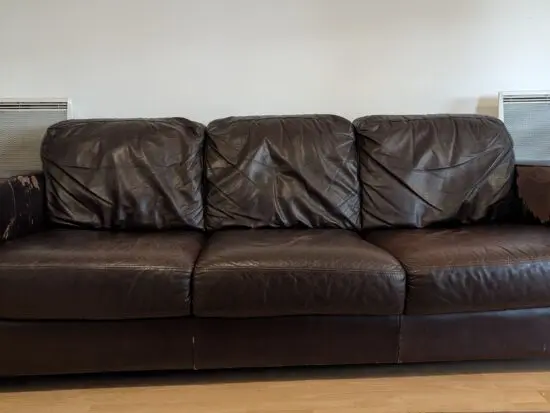 Brown leather 3 seater
