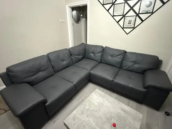 Grey Corner Sofa in Fair Condition