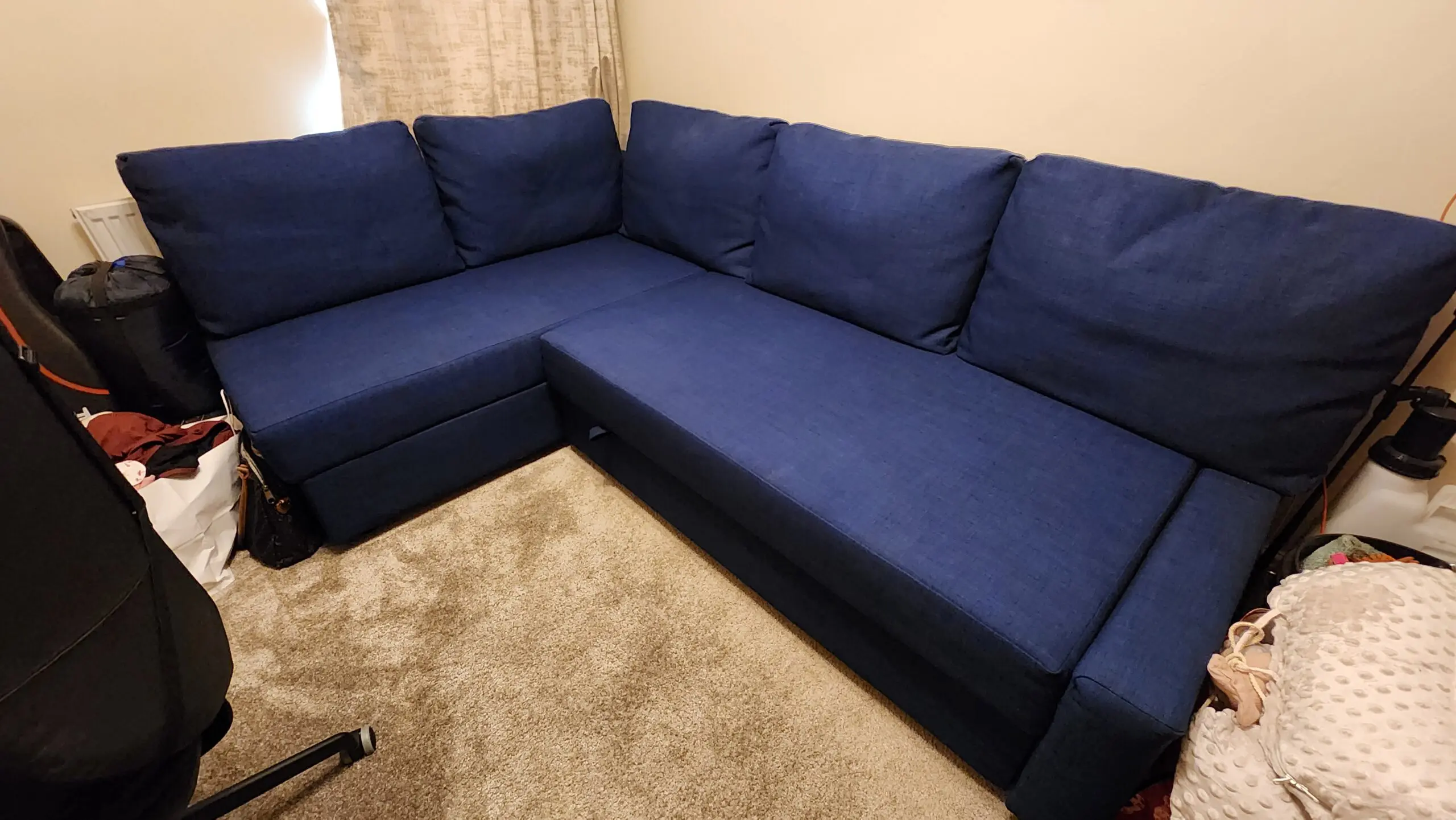 IKEA FRIHETEN Corner sofa-bed with storage - Navy Blue