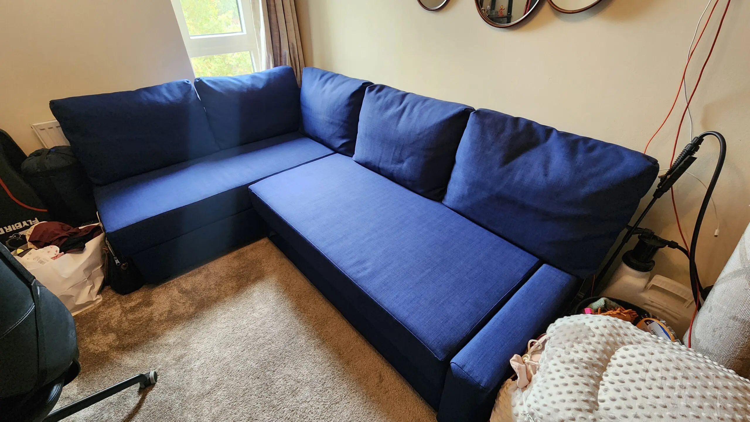 IKEA FRIHETEN Corner sofa-bed with storage - Navy Blue