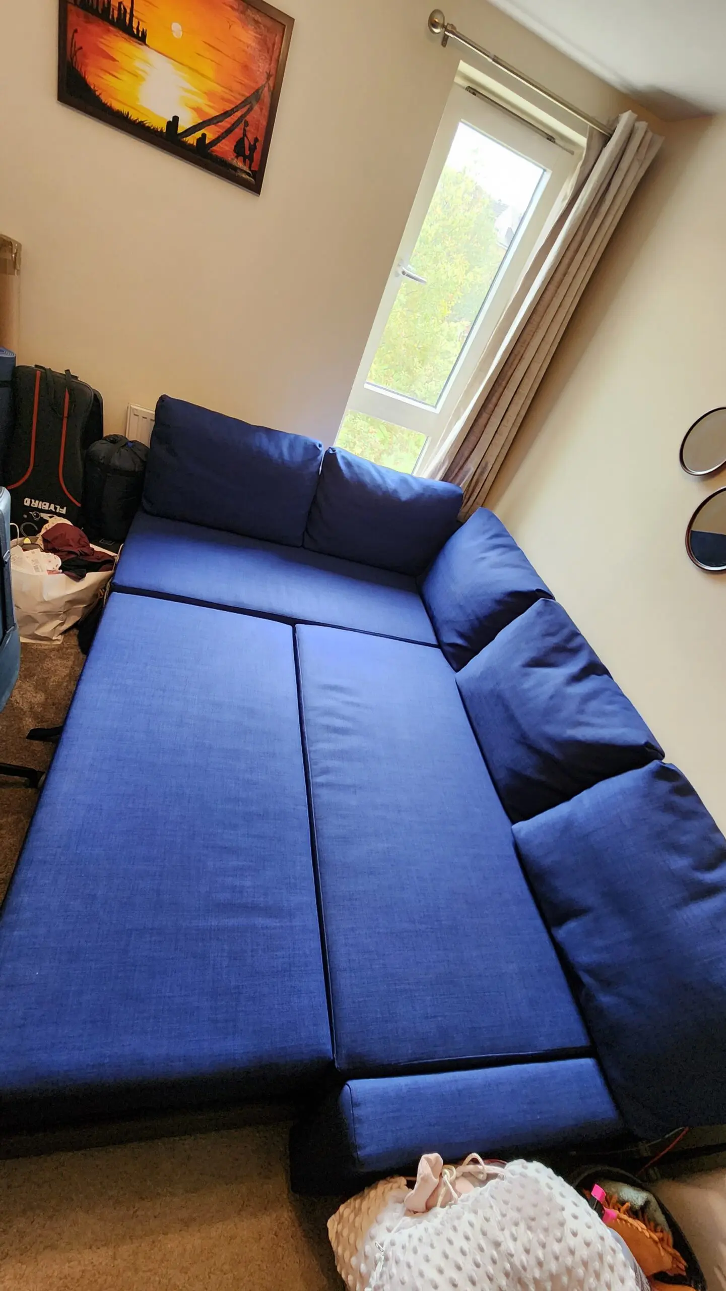 IKEA FRIHETEN Corner sofa-bed with storage - Navy Blue