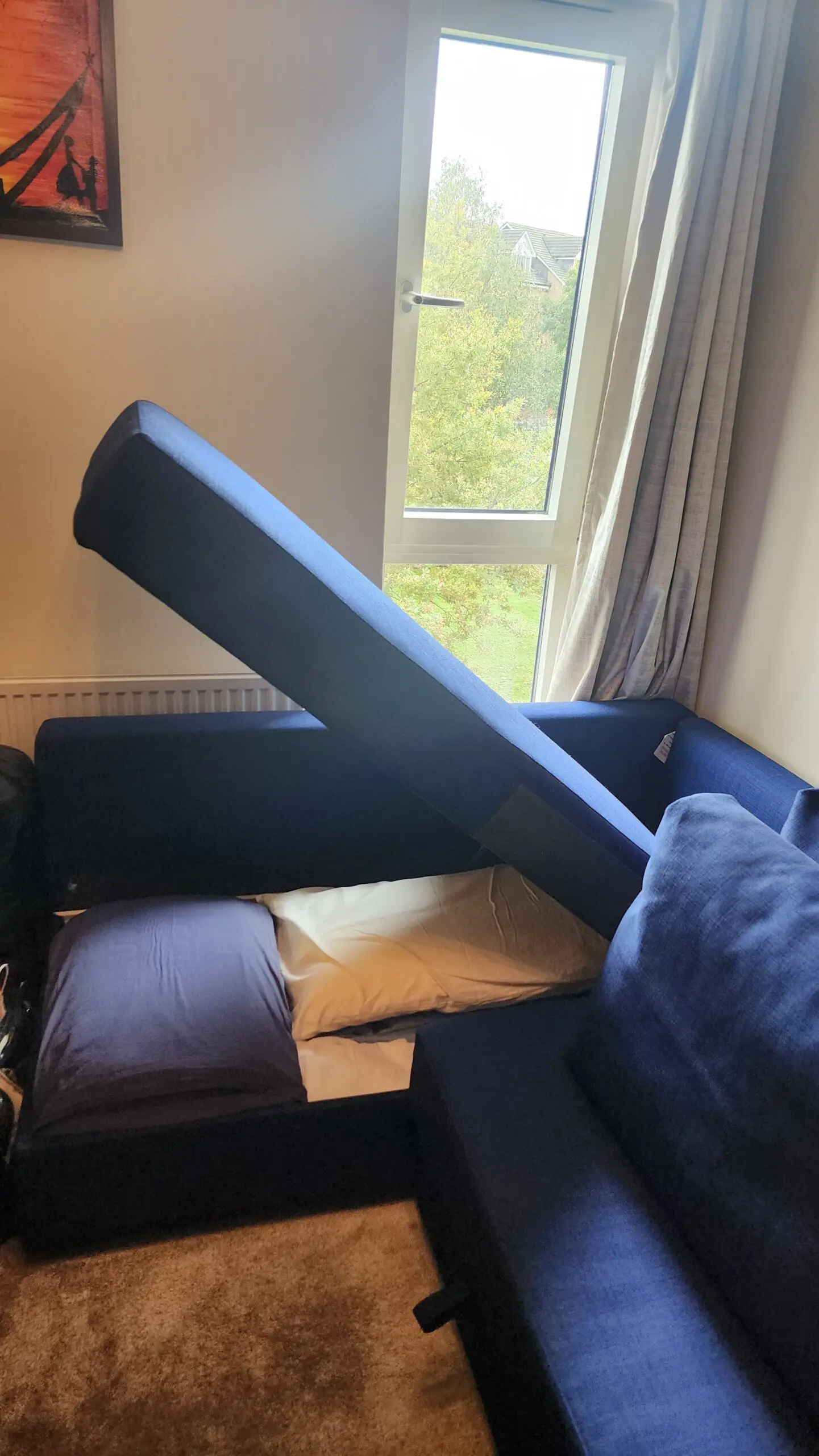 IKEA FRIHETEN Corner sofa-bed with storage - Navy Blue