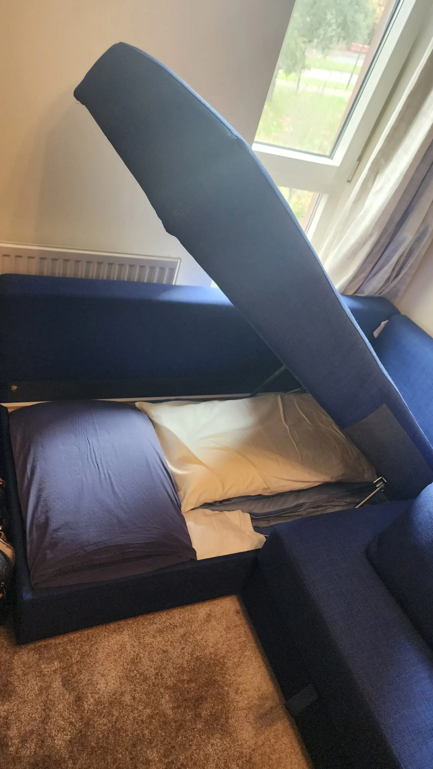 IKEA FRIHETEN Corner sofa-bed with storage - Navy Blue