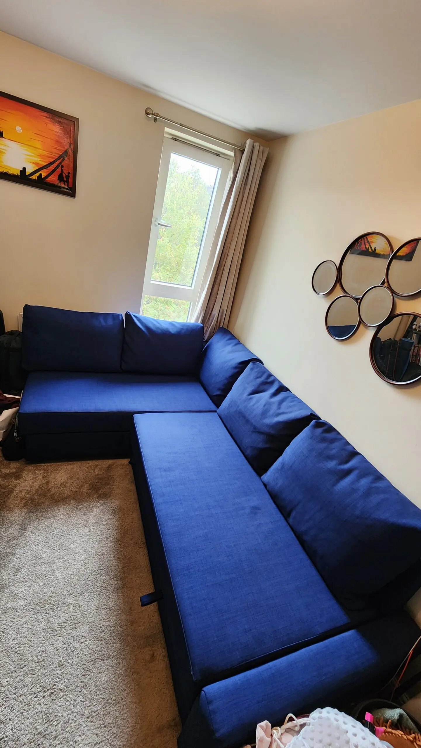 IKEA FRIHETEN Corner sofa-bed with storage - Navy Blue