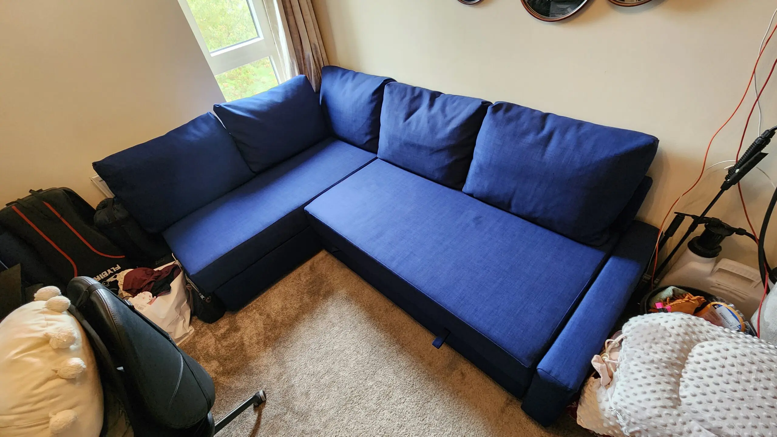 IKEA FRIHETEN Corner sofa-bed with storage - Navy Blue