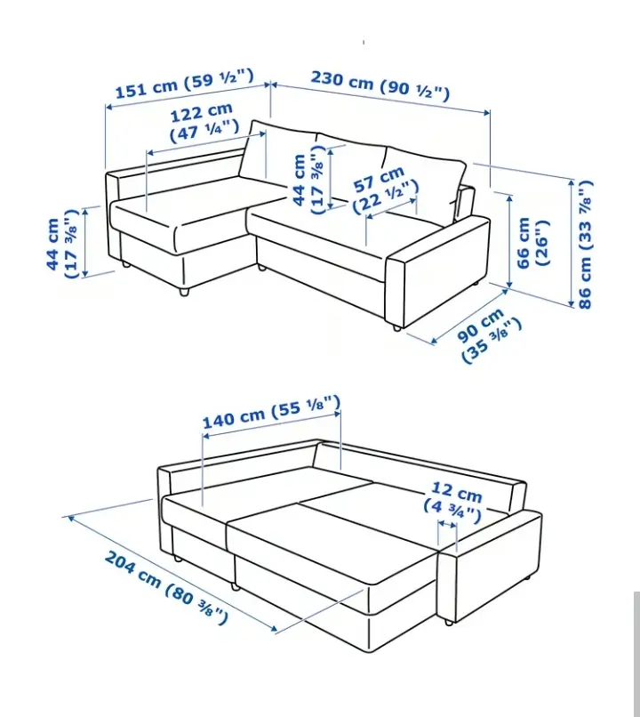 IKEA FRIHETEN Corner sofa-bed with storage - Navy Blue