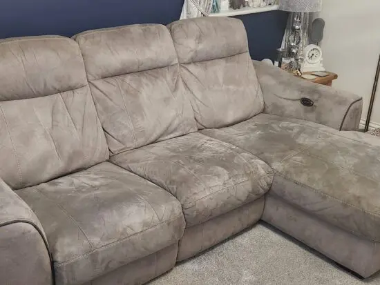 3 seater sofa with chaise lounge and matching chair (electric recliner)