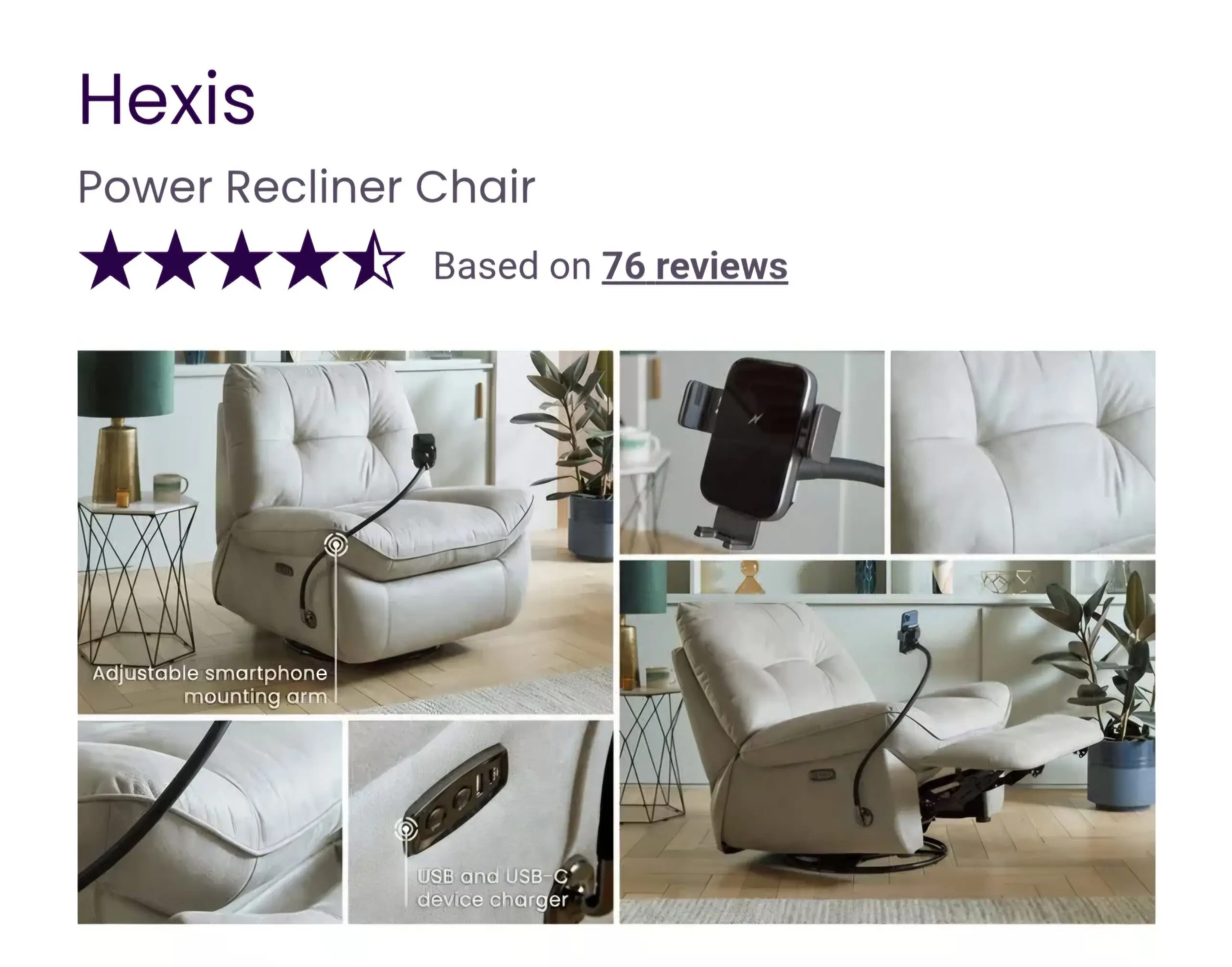 DFS Hexis Power Recliner Chaity