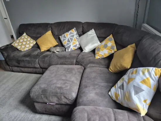 Corner sofa and two seater + footstool